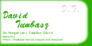david tumbasz business card
