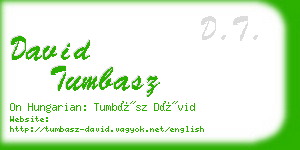 david tumbasz business card